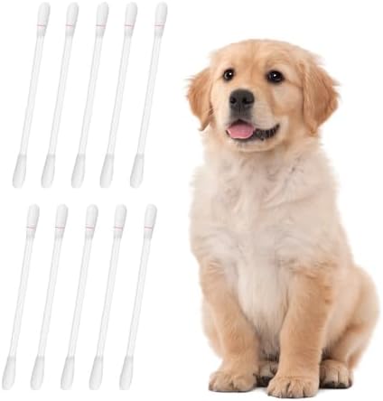 50 Pcs Pet Ear Cleaning Cotton Swabs for Dogs & Cats, Individually Wrapped by GIFTMISSU