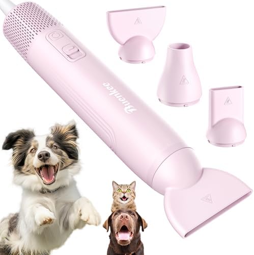 Buenkee Handheld Dog Dryer, 3HP High-Velocity Pet Hair Blower, Pink by Buenkee