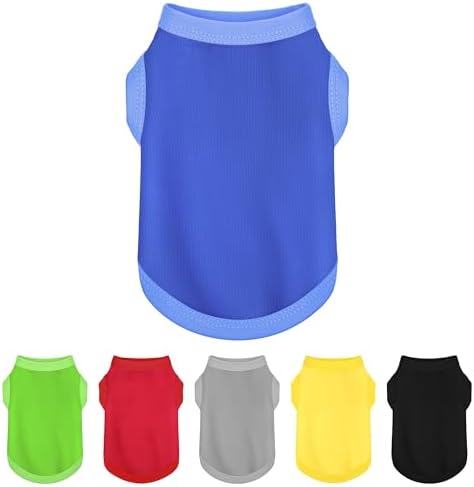 Elevate Your Dog's Fashion Quotient with Colorful and Breathable Sleeveless Cotton Shirts! Perfect Pet Apparel for Small to Medium Dogs Blue 3XL by Paiaite