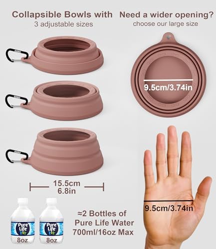OHMO Spill Proof Collapsible Dog Bowl, 24oz Portable Dog Water Bowl - Image 6