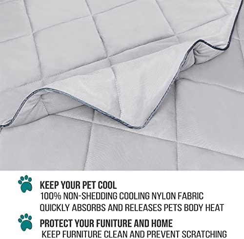 PetAmi Cooling Dog Blanket Lightweight for Small Pet Cat, 24x32, Light Grey - Image 3