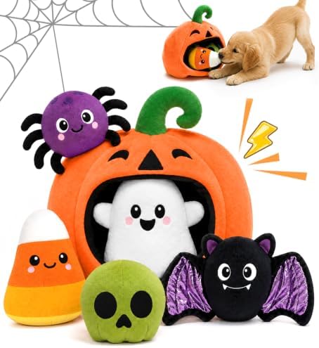 Swooflia 6 PCS Halloween Hide and Seek Dog Toys, Pumpkin Ghost by Swooflia