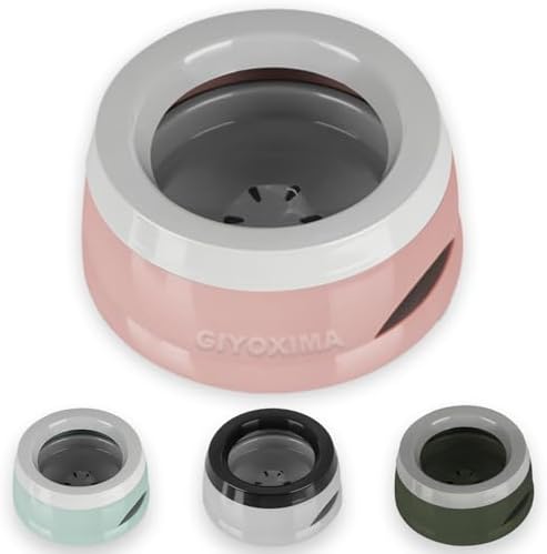 25oz Dog Water Bowl for Small/Medium Pets – Spill-Proof and No-Splash Slow Drinking Pet Water Dispenser, Portable Non-Slip Feeder Bowl for Travel, Car, Crate, and Home Use - Pink by GIYOXIMA
