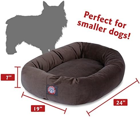 Majestic Pet Suede Calming Dog Bed, 24 Inch Small Round Washable, Chocolate - Image 3