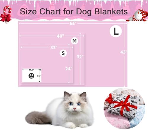 Pink Cat Blanket for Kitten Beds, Flannel Pink Stuff Cute Paw Print, 24 * 32 inches Dog Girls Blanket, Puppy Ragdoll Kitten Necessities - Image 7
