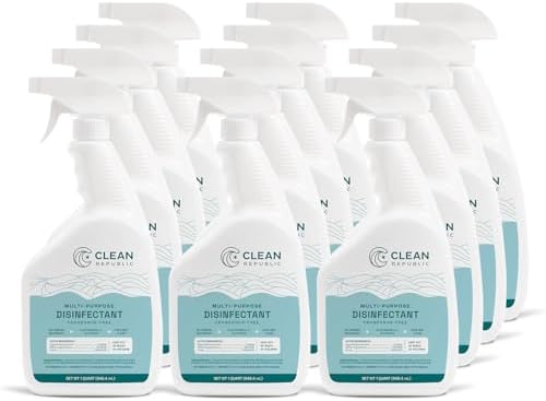 Multi-Purpose Disinfectant, Hypochlorous Acid Cleaner, 32oz Spray, 12-Pack by CleanRepublic