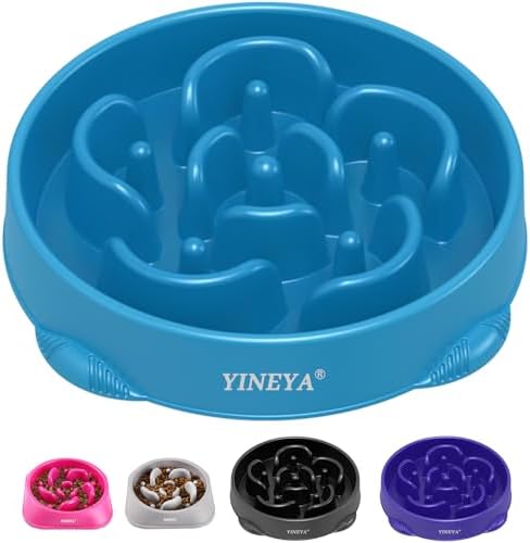 YINEYA 4 Cups Slow Feeder Dog Bowls Large Breed, Anti-Choking Pet Supplies, Maze Dog Food Bowl, Puzzle Feeder That Slow Down Eating by YINEYA