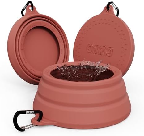 OHMO Spill Proof Collapsible Dog Bowl, 24oz Portable Dog Water Bowl by OHMO