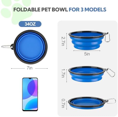 Collapsible Dog Bowl Large 34oz, Travel Dog Water Bowl Portable - Image 5