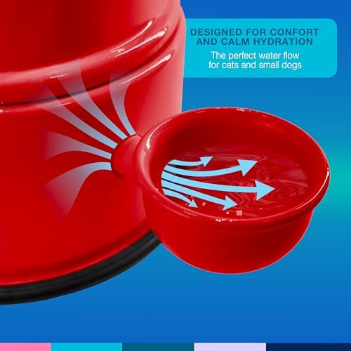 Pet Water Dispenser for Dogs and Cats, 47.3 oz – Gravity-Fed Aluminum Water Bowl, Prevents Wet Fur, Provides Continuous Fresh Water, Electrostatic Coated Finish, Vida Mansa (Red) - Image 4