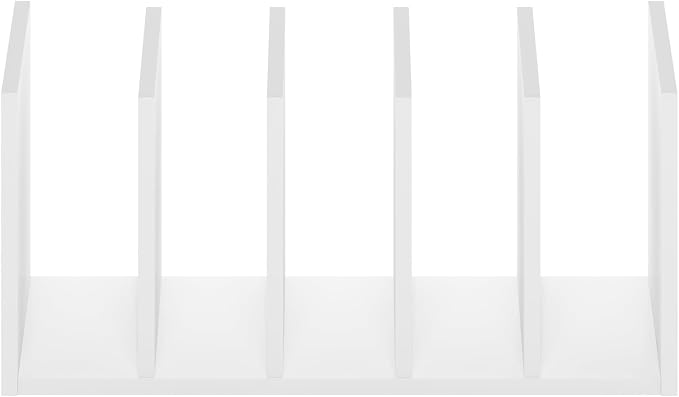 Furinno HERMITE Desk File Folder Organizers, 5-Space Vertical Desktop Office Organization Racks, Desk Top Display Book Shelf, for Paper, Office Supplies, Magazine, White - Image 6