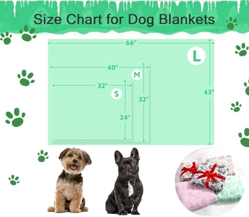 Green Soft Puppy Blanket, with Flannel Green Cute Paw Print, 24 * 32 inches, Cat Blanket Puppy Pads Supplies Dog Products Stuff Essentials - Image 6