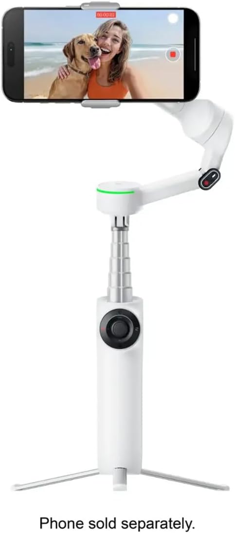 Insta360 Flow 2 Pro 3-Axis AI-Powered Smartphone Gimbal Stabilizer Tracker Bundle, Summit White - Image 2