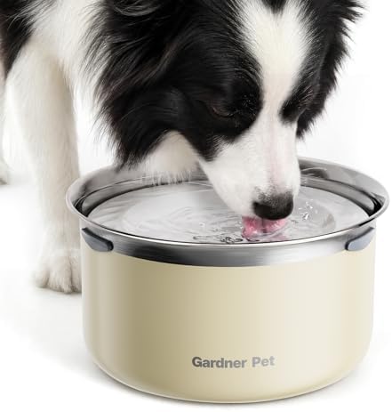 Gardner Pet Dog Bowls 1 Gallon (3.85L) Stainless Steel Dog Water Bowl by GardnerPet
