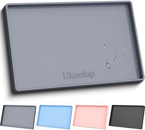 34" x 22" Extra Thick Silicone Mat Waterproof with Raised Edge, by ukeetap