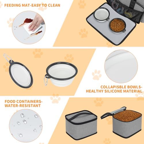 TORIBIO Large Dog Travel Bag for Supplies with Food Bowl - Image 3