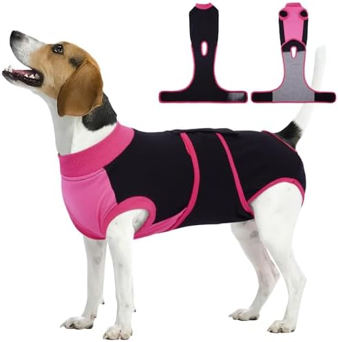 Kuoser Dog Recovery Suit, Female Male Spay Neuter Surgery Suit, Black, M by Kuoser
