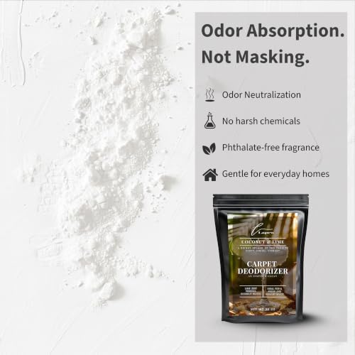 Lapew Coconut & Lime Carpet Deodorizer Powder - Pet Safe Freshener for Vacuuming | Scented Odor Eliminator for Home | 36 oz - Image 3
