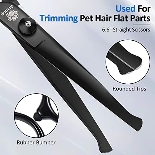 Dog Grooming Scissors Kit with Safety Round Tips, GLADOG Professional 6 in 1 Grooming Scissors for Dogs, Sharp and Heavy-duty Dog Grooming Shears for Dogs Cats - Image 3