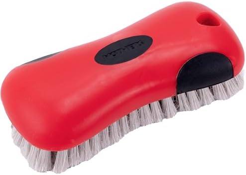 Mothers Soft Bristle Leather and Upholstery Car Cleaning Scrub Brush for Automotive, Home, Couch, Stain Remover, Red by Mothers
