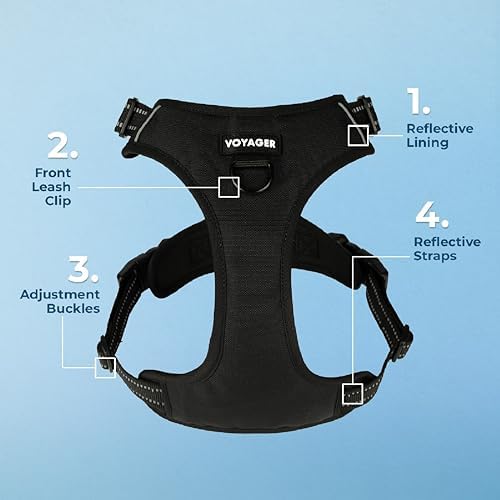 Voyager Dual Attachment No Pull Harness - Black, X-Small - Image 4