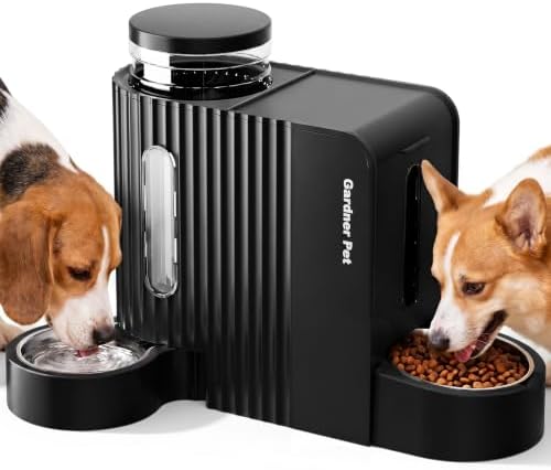 Gravity Automatic Cat Feeder, Water & Food Dispenser Set, Stainless Bowls by GardnerPet