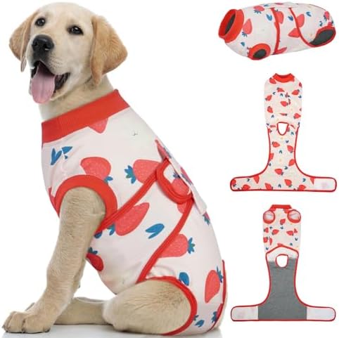 Kuoser Dog Recovery Suit, Female Male Spay Neuter Surgery Suit, Printed, L by Kuoser