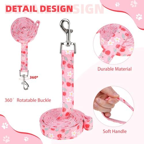 KOOLTAIL Dog Harness for Small Medium Dogs,Dog Harness and Leash Set, Step in No Pull Soft Mesh Padded Adjustable and Reflective Pet Vest Harness Puppy, Plaid Extra Harness for XS S Dogs,Pink Cherry,S - Image 5