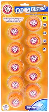 Arm & Hammer OdorBusterz® Odor Eliminator Balls, Clean Burst, 10 Count – Baking Soda Odor Control for Closets, Drawers, Hampers & Small Spaces by ARMHAMMER