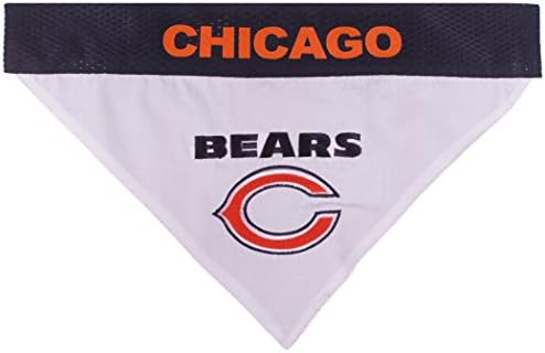 Pets First NFL DOG BANDANA - CHICAGO BEARS REVERSIBLE PET BANDANA. 2 Sided Sports Bandana with a PREMIUM Embroidery TEAM LOGO, Small/Medium. - 2 Sizes & 32 NFL Teams available - Image 6