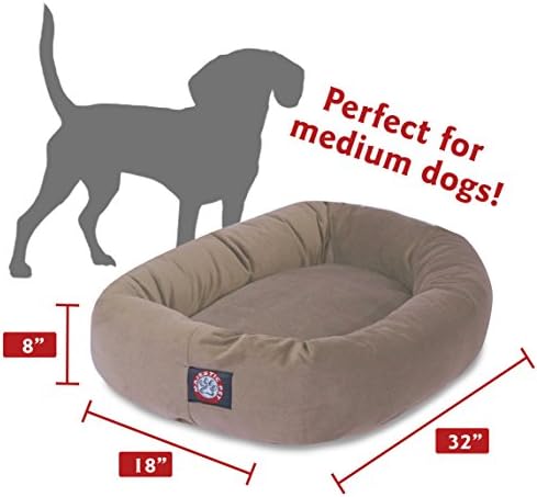 Majestic Pet Suede Calming Dog Bed, 32 Inch Medium, Round, Washable, Stone - Image 3