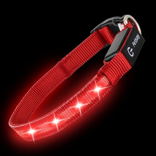 Super Bright LED Dog Collar, Waterproof Light up Collars(Red, S) - Image 3