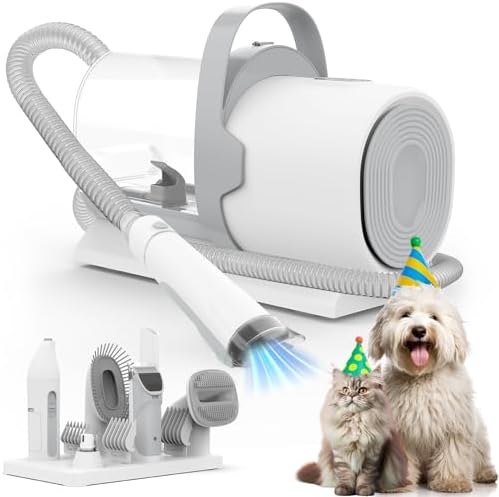 Dog Grooming Vacuum and Kit, Clipper Nail Trimmer Grinder, 2.5L Dust Cup 7 Grooming Tools 11000Pa Pet Vacuum for Shedding Grooming, Dog Hair Vacuum, Home Cleaning, PG50 Plus by FIXR