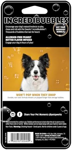 Pet Qwerks Incredibubbles Interactive Pet Toys - Long Lasting Edible Bubbles for Dogs & Cats - Peanut Butter Flavor - 20 ML, All Breed Sizes - Image 6