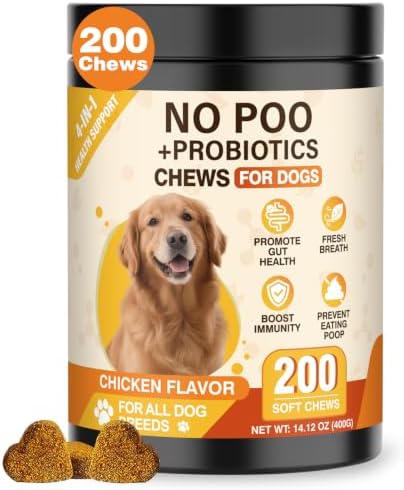 No Poo Coprophagia Chews for Dogs 200 ct Probiotics Stop Eat Stool-Chicken by Unknown