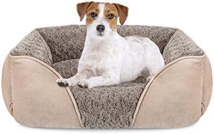 INVENHO Medium Dog Bed for Large, Small Dogs - Rectangle, Washable, Orthopedic, Soft, Calming, Durable Pet Cuddler with Anti-Slip Bottom (M: 25"x21"x8") by INVENHO