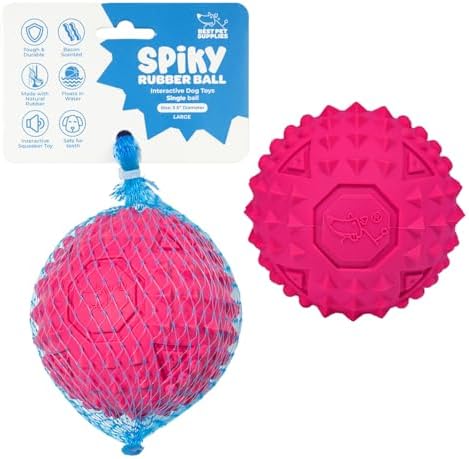 Best Pet Supplies Squeaky Dog Toys with Soft Durable Fabric for Small, Medium and Large Pets Interactive Toy for Indoor Play, Supports Active Biting and Play - Fuchsia, Large by BestPetSuppliesLLC