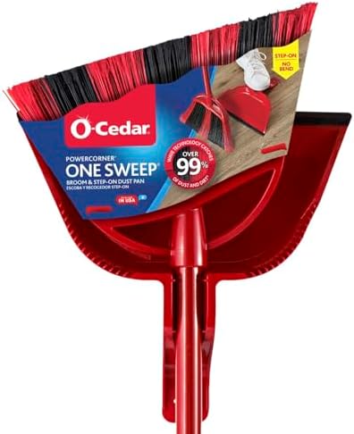 O-Cedar One Sweep Broom & Step-On Dustpan Set | Patented Wave Bristles Remove Over 99% of Dirt in One Pass | Lightweight & Quiet for Pet-Friendly Cleaning by Unknown