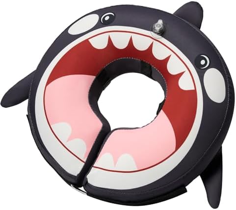 BENCMATE Inflatable Dog Cone Collar Alternative After Surgery Large+, Orca by BENCMATE