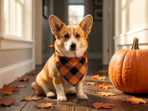 Fall Dog Bandanas 2PCS Halloween Pumpkin Spider Web Small Dog Cat - Image 5