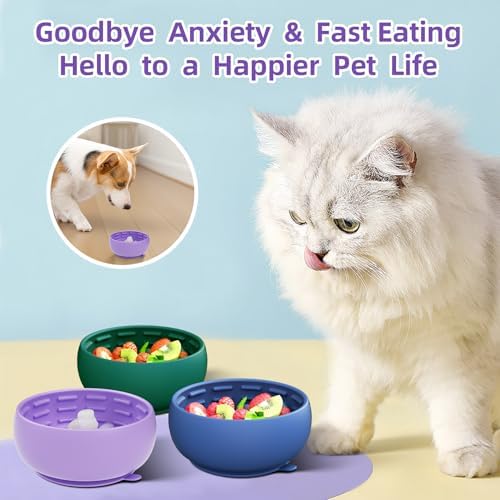 Purple Dog Puzzle Toy & Lick Mat for Bathing - Grooming Helper & Boredom Buster Slow Feeder Bowl with Suction Cups for Dogs and Cats - Interactive Treat Dispenser(Only for Small Dogs) - Image 7