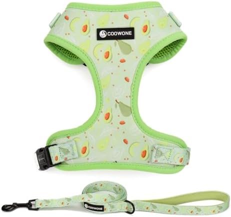 Dog Harness and Leash Set, Adjustable Dog Harness, Dog Leash, No Pull No Choke Puppy Harnesses for Walking Training for Small Medium Pet by COOWONE