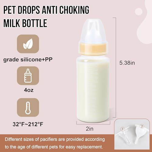Puppy Kitten Nursing Bottle 5oz - Small Animal Feeding Kit with Nipples | Hand Feeding Supplies for Puppies, Kittens, Rabbits, Ferrets & Newborn Pets - Image 6