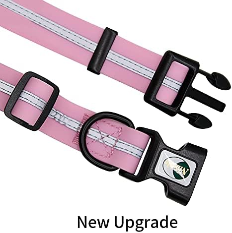 Nimble Reflective Waterproof Dog Collar Adjustable Odor Resistant Easy Clean Pet Collar for Small Medium Large Dogs Night Walking Outdoor Rainy Use (Large (15.35”-24.8”inches), Lavender) - Image 4