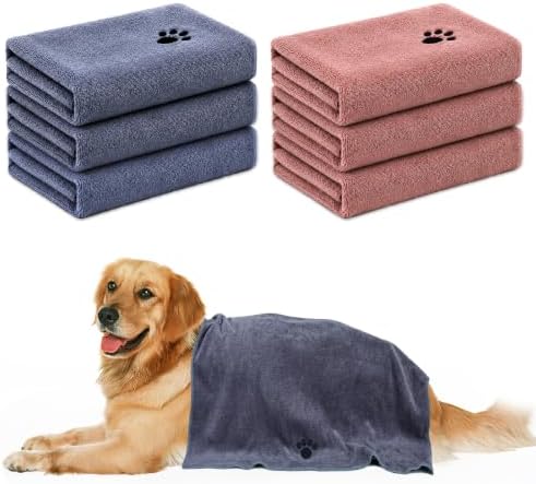 Microfiber Dog Towels 6 Pack, Perfect Shower & Bath Supplies for Dogs by Unknown