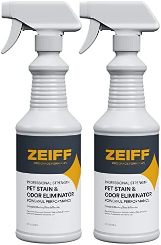 Zeiff Pet Stain and Odor Remover - Pet Odor Eliminator for Home and Professional Use - Carpet Stain Remover - Pet Urine Enzyme Cleaner for Dog and Cat Pee, Feces, and Fluids - 32 oz, 2 Pack by Zeiff