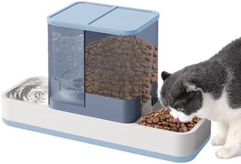 Yummy Sam Automatic Small Pet Feeder and Water Dispenser, Blue by YummySam