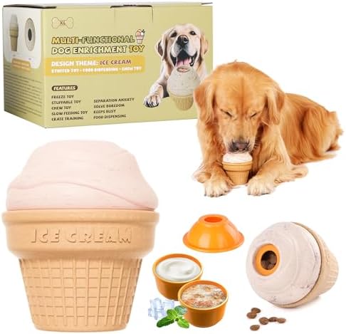 Multi-Functional Interactive Dog Toys for Aggressive Chewers, Indestructible Dog Toys for Medium/Large Breeds,Frozen Dog Treat Dispenser to Keep Them Busy,Reduces Anxiety(Pack of 1) by MARDOGE