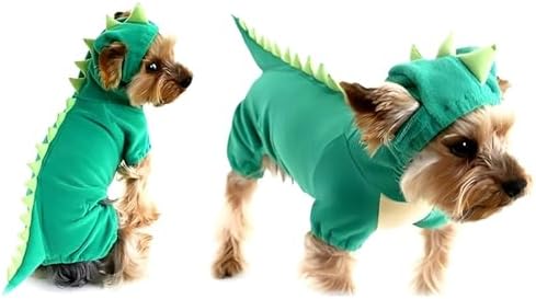 Hotumn Dinosaur Dog Halloween Costume Pet Dino Hoodie for Medium Dogs (X-Large, Green) - Image 5