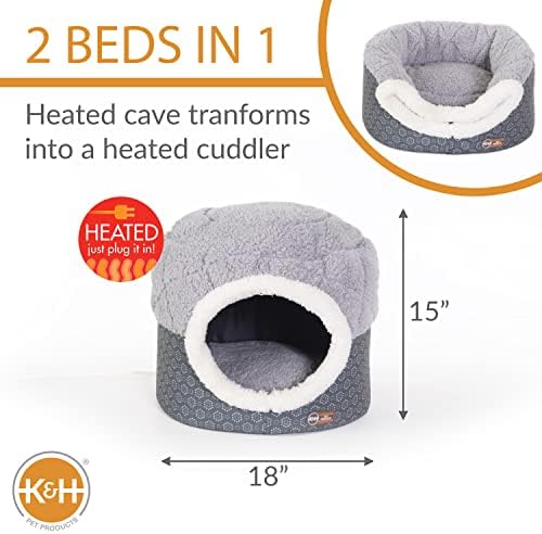 K&H Heated Cat Bed, Thermo-Pet Nest Indoor, Safety Listed, Small Gray, 4W - Image 2